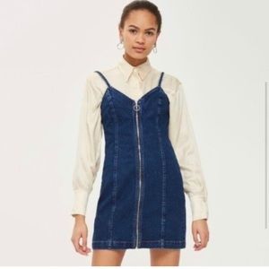 Topshop MOTO Zip Denim Dress